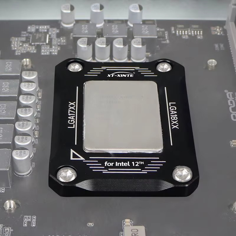 LGA17XX Biegekorrekturrahmen aus Legierung für Intel 12th/13th/14th CPU, CPU-Kühler-Halterung für LGA1700 und LGA-1800 Plattform, Schwarz - Bild 4