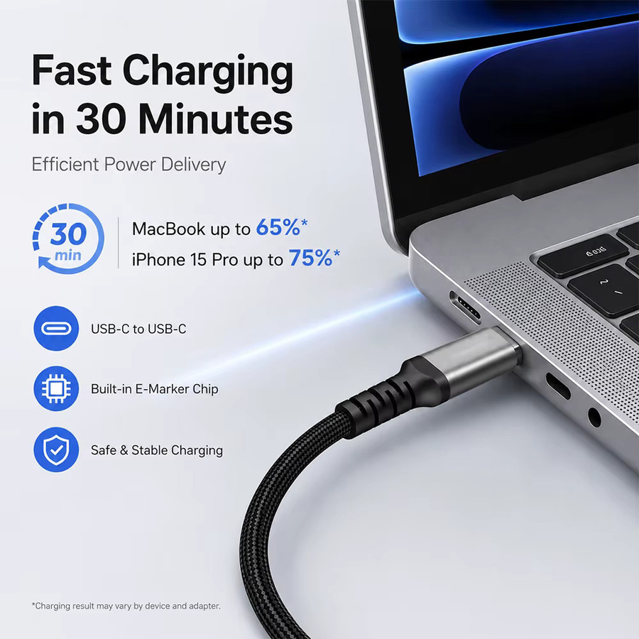 Parallel World USB-C zu USB-C Kabel PD 3.1 mit 240W Schnellladefunktion für MacBook, Laptop, iPad und iPhone 15/16/17 sowie Galaxy - Bild 3