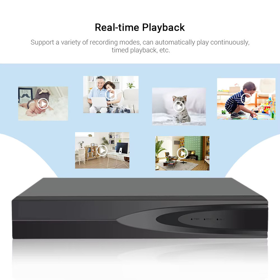 HAMROLTE 4K 8MP Netzwerk-Videorekorder NVR mit Gesichtserkennung und Cloud P2P, Schwarz - Bild 4