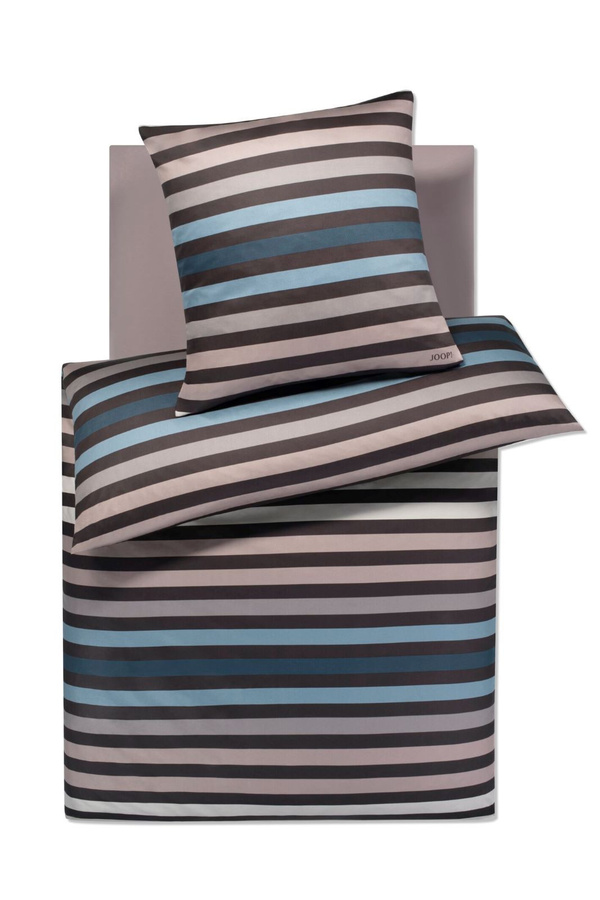 JOOP! Bettwäsche Set Tone 4103 aus Mako-Satin mit Bettbezug und Kissenbezügen in Blau/Mehrfarbig, gestreift, B/H: 200 x 220 cm und 40 x 80 cm - Bild 1