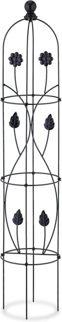 Relaxdays Rankobelisk aus Eisen in Schwarz, 2er Set, Höhe: 103 cm, Breite: 20 cm, Tiefe: 20 cm - Bild 1