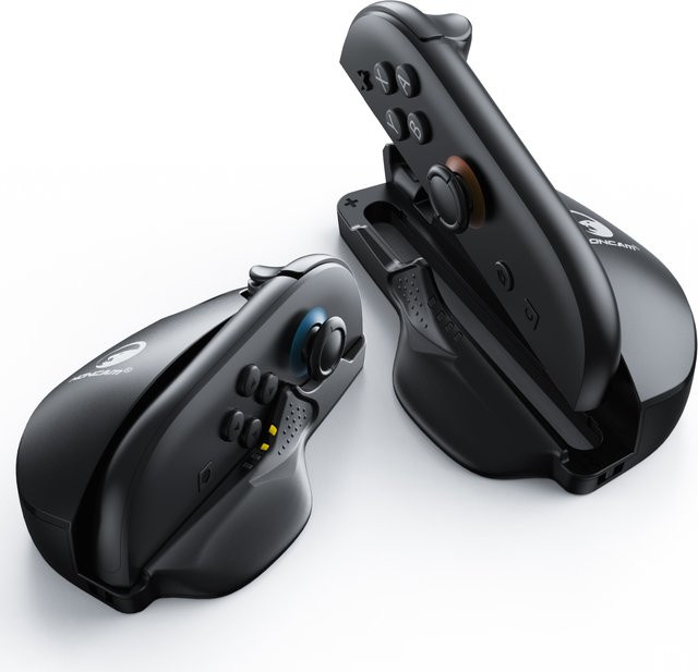 Honcam Ergonomischer Mausgriff für Nintendo Switch 2 Joy-Cons 2er-Pack mit PTFE-Gleitpads, Schwarz - Bild 1
