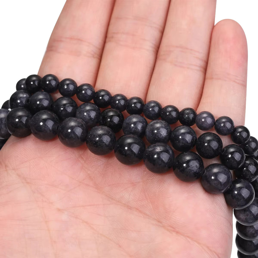 SANSWL Steinperlen, Schwarz, Diamant, Unisex, 15 Zoll - Bild 3