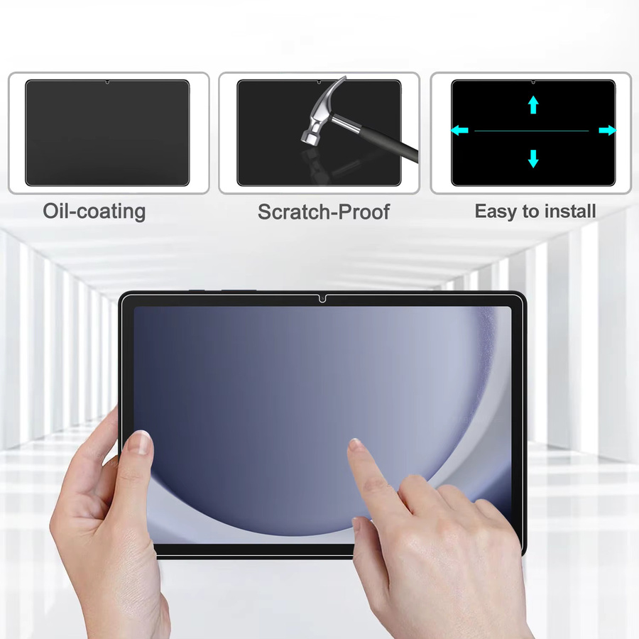 2 Stück Samsung Galaxy Tab A9+ A9 Plus Displayschutz aus gehärtetem Glas, kratzfest, transparent, 11 Zoll - Bild 2