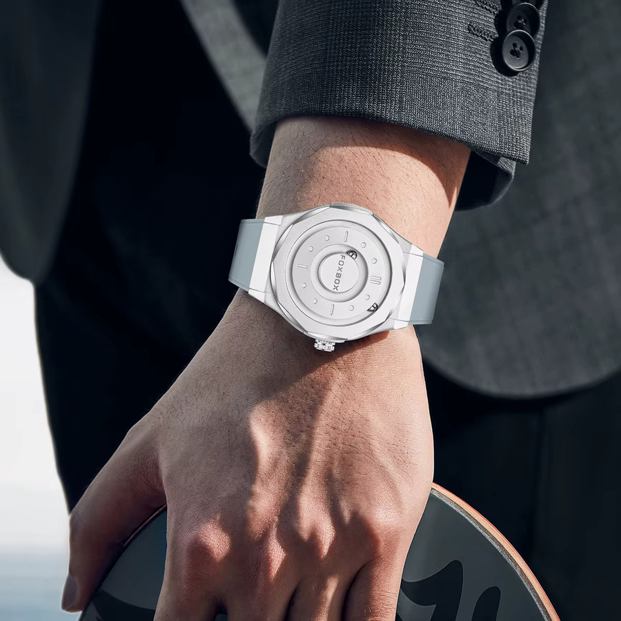FOXBOX Armbanduhr, Quarz, Edelstahl, Silber, Herren - Bild 4