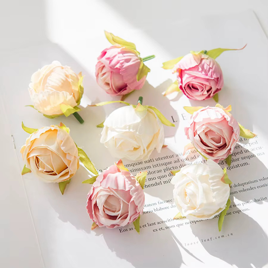 ZQCY Künstliche Seidenrosen in Beige für Hochzeitsdekoration und DIY-Geschenke - Bild 1