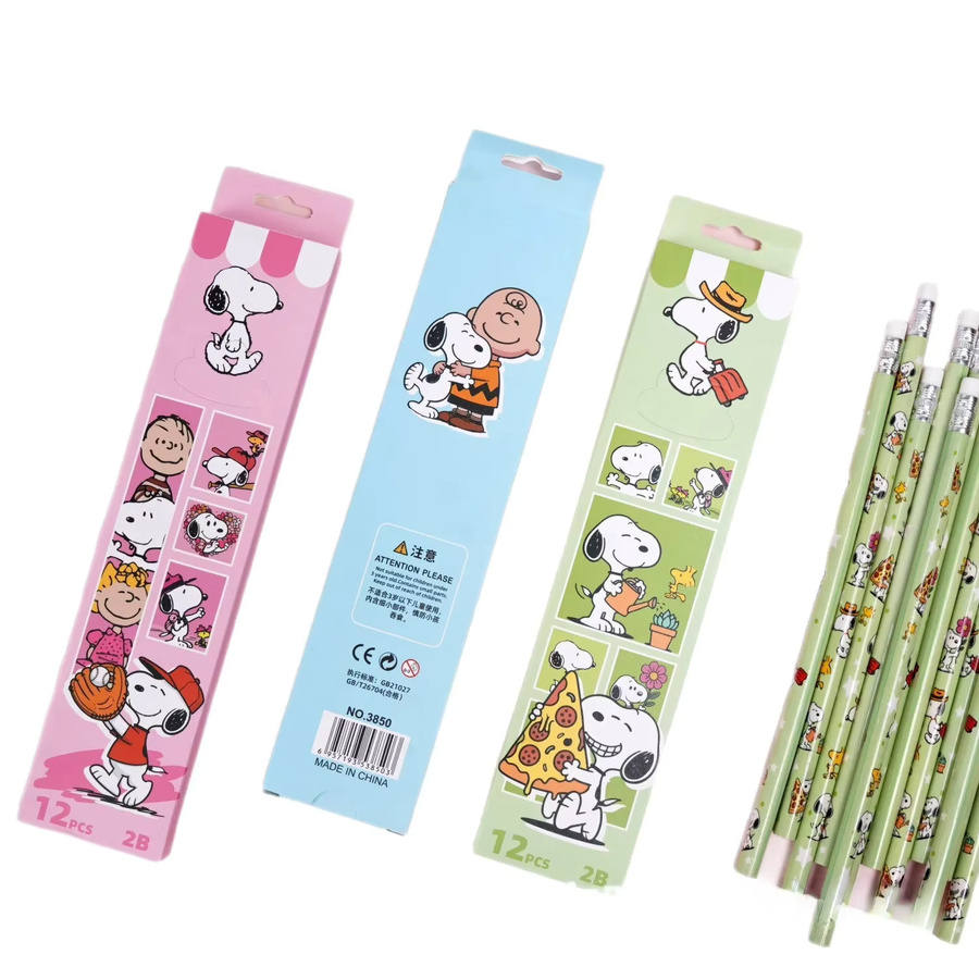 Bandai Snoopy Cartoon 2B Bleistifte aus Holz für Schüler und Schreibwaren-Liebhaber - Bild 1