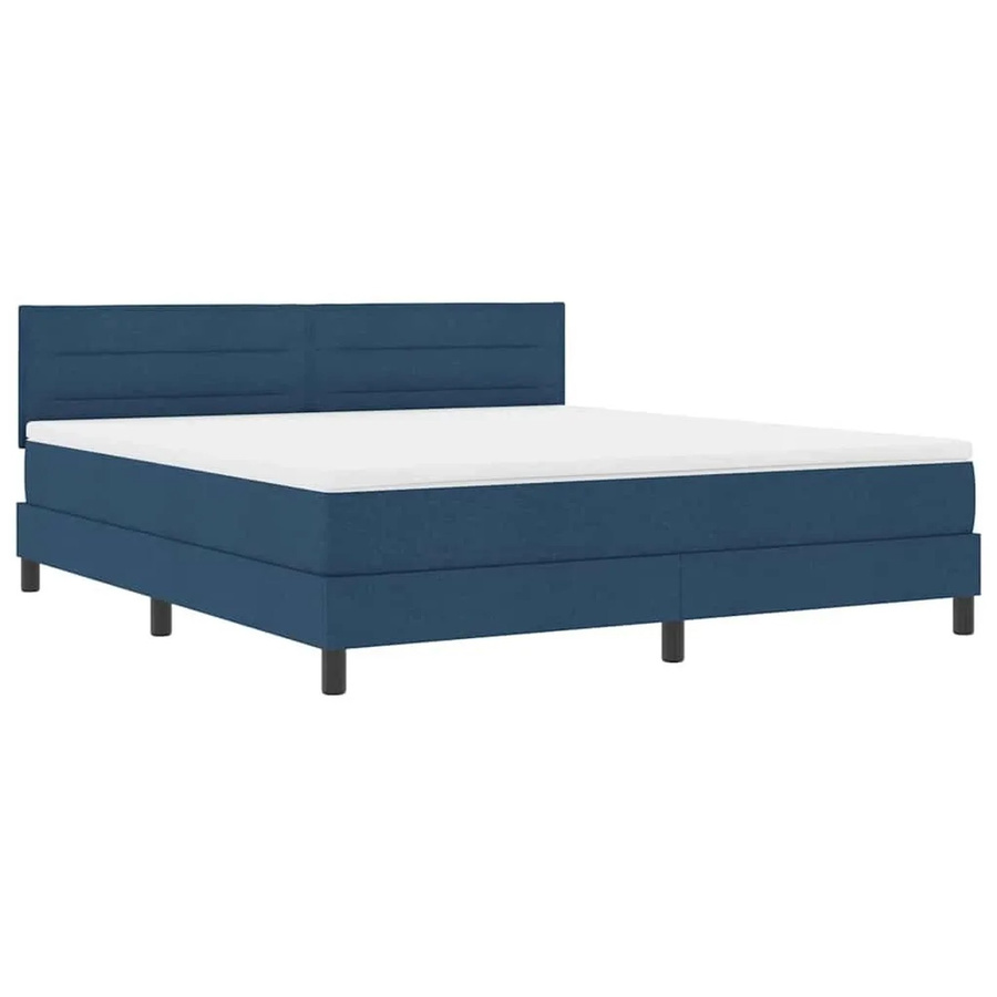vidaXL Boxspringbett mit Matratze und blauer LED-Unterbettbeleuchtung, Stoff, B/T/H: 180 x 200 cm - Bild 2