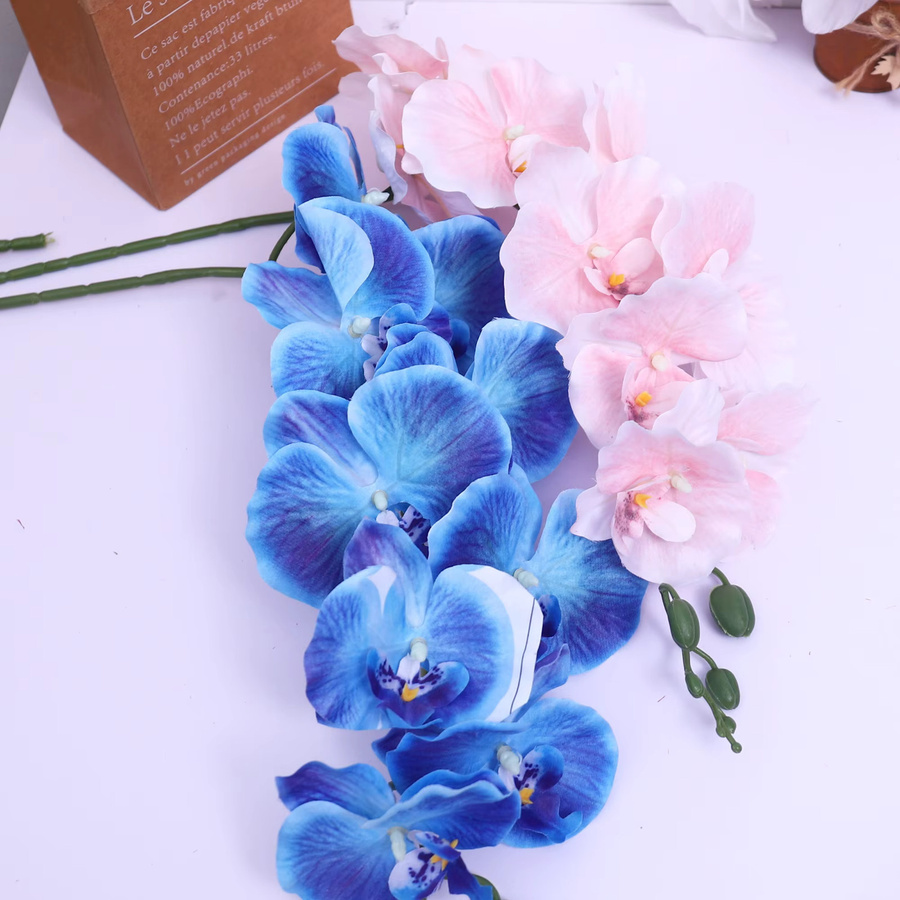 Künstliche Orchidee mit Schmetterling von Kahaul, Farbe: Weiß und Mehrfarbig, Höhe: 98 cm - Bild 2