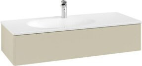V&B Waschtischunterschrank Antao mit Auszugbeleuchtung, Grau lackiert, B/T/H: 118,8 x 25,6 x 49,3 cm - Bild 1
