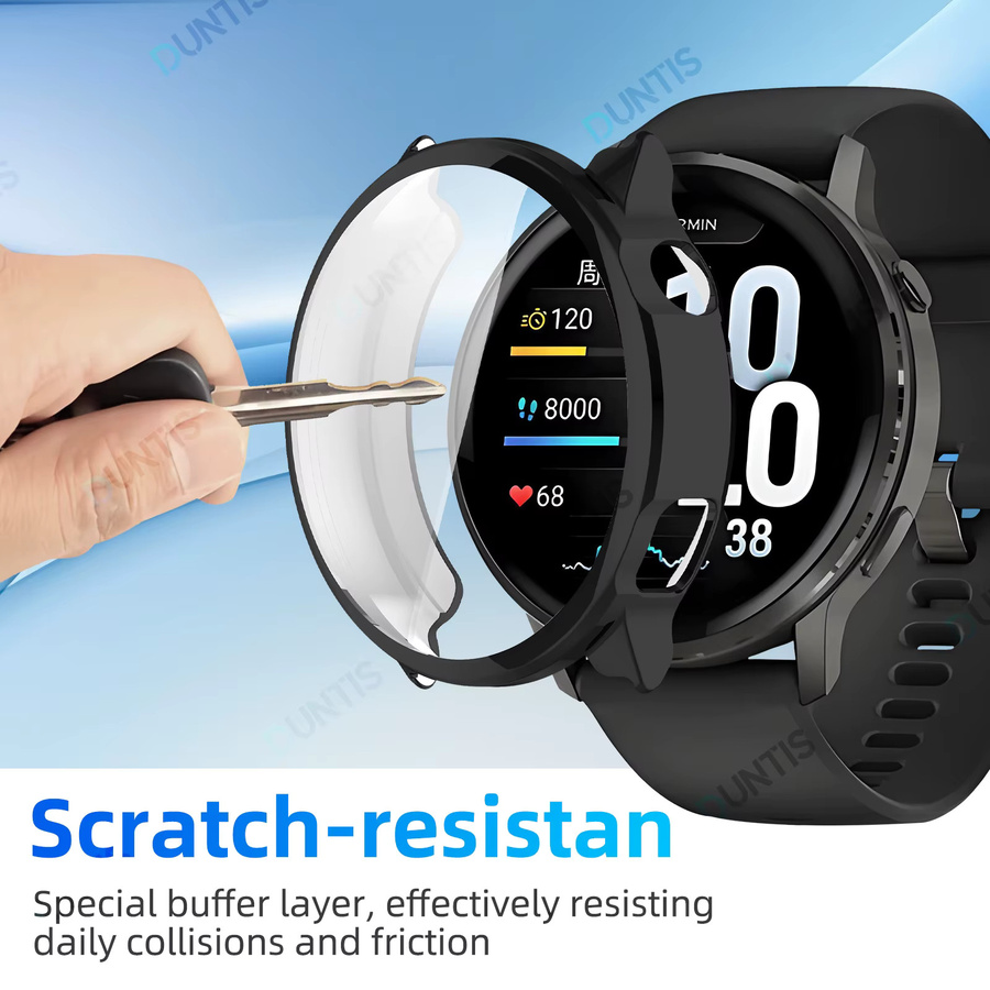 TPU Schutzhülle für Garmin Venu 4 (41 mm und 45 mm) mit Displayfolie und Rundum-Schutzstoßstange, transparent - Bild 3