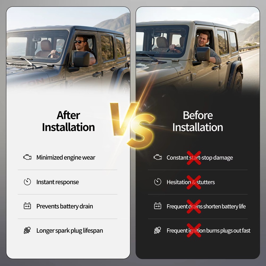 Daiertek Auto Start-Stopp Deaktivierungsgerät für Jeep Wrangler JL (2018-2024) und Gladiator JT (2020-2024) in Schwarz - Bild 5