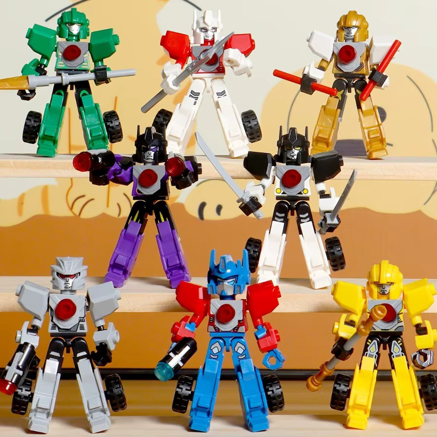 Monkey Man Mech-Bausteine Set mit 8 umwandelbaren Teilen in Mehrfarbig für kreative Fahrzeugmodelle aus Kunststoff - Bild 2