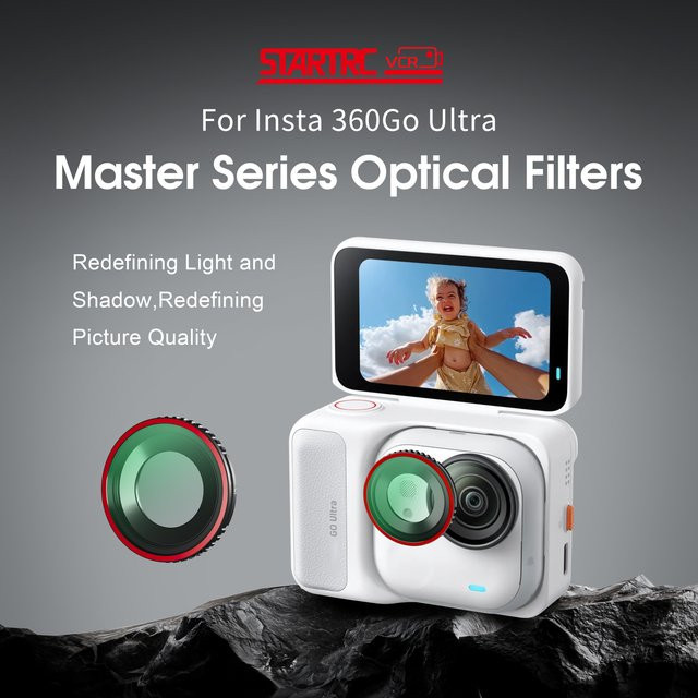 Insta360 Go Ultra Objektivfilter-Set mit CPL, Black Mist, ND32, ND64 und UV-Filtern in Schwarz - Bild 1