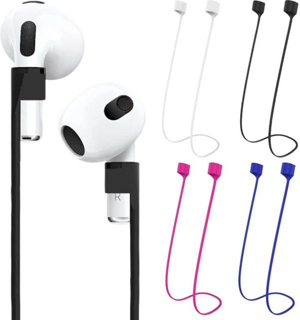 Magnetisches Silikon Kopfhörer-Halsband in Lila für Apple AirPods 1 2 3 4 als Anti-Verlust Zubehör - Bild 1