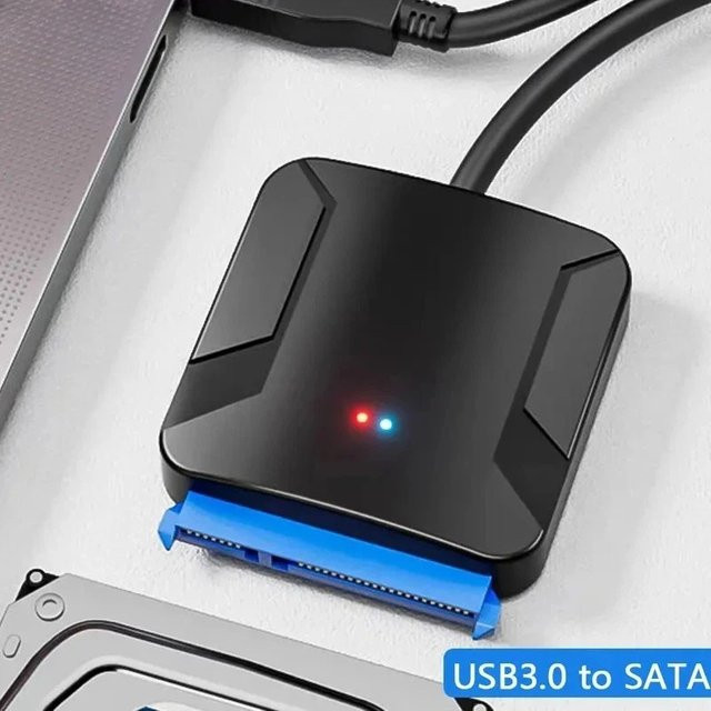 BalanceFit USB 3.0 zu SATA Adapterkabel für 3,5 und 2,5 Zoll SSD HDD mit 12V2A Netzteil, Schwarz - Bild 1