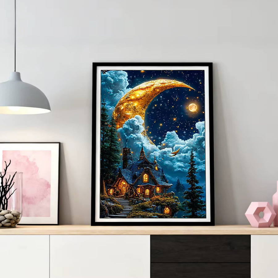 HUACAN Diamond Painting Schloss-Landschaft, Mosaik, Bastelset, adults - Bild 3