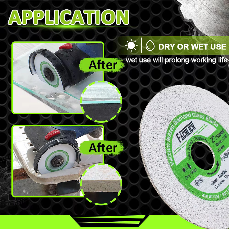 FACHLICH 3-teiliges Set Schneidplatten für Mini-Winkelschleifer zum Schneiden von Glas, Jade, Marmor und Fliesen, Durchmesser: 75 mm - Bild 3