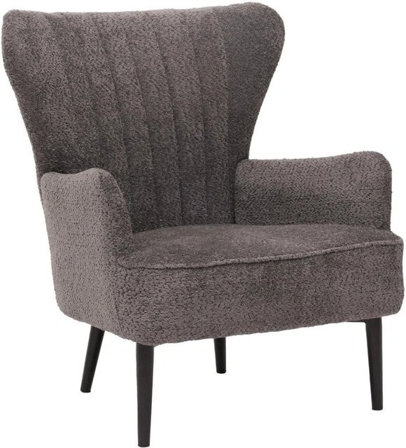 MCW Lounge-Sessel K37 als Cocktail- und Ohrensessel aus Chenille-Stoff in Dunkelgrau mit Öko-Tex Zertifizierung - Bild 2