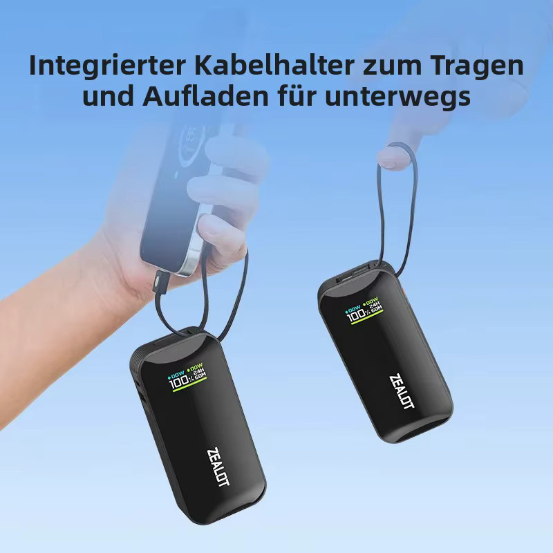 ZEALOT Y5200 Powerbank mit Farbdisplay, 10000mAh, 22,5W Schnellladegerät, Schwarz - Bild 2