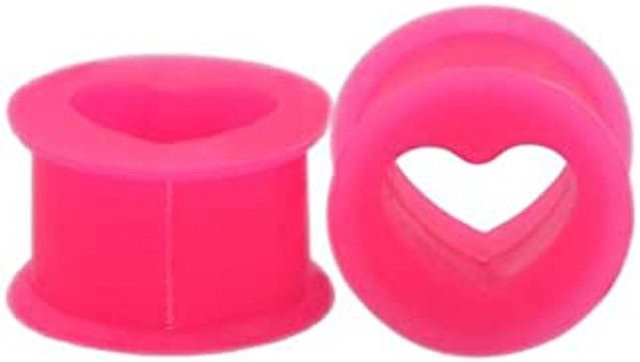 Dehner Ohrstöpsel, Herz, Silikon, pink, 12mm, Damen - Bild 1