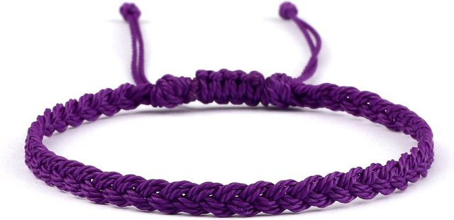 zjy8 Armband mit Anhänger, gewachster Faden, dunkelviolett, Unisex - Bild 1