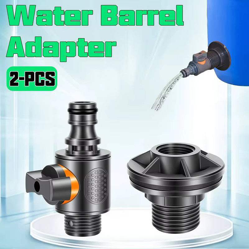 2-teiliges IBC-Tote-Adapter-Set mit Ventil und 1/2 Zoll DN15 PVC-Schlauchadapter in Schwarz für die Gartenbewässerung und Regentonnen-Verbindung - Bild 6
