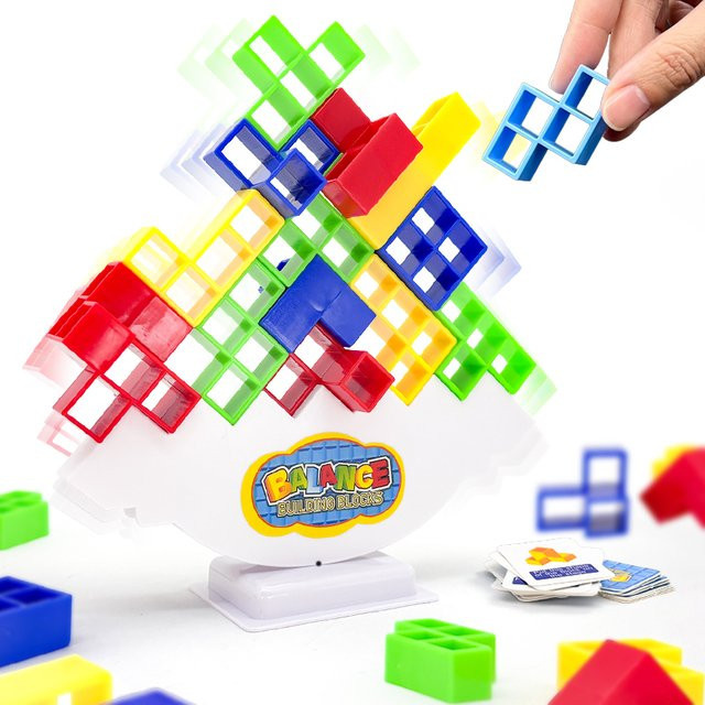 oenas Fallender Block Puzzle Balance Stapelturm, Tischspiel, Bunt / Mehrfarbig, ab 3 Jahre - Bild 1