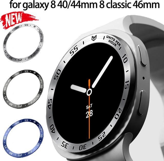 CAOWTAN Uhrengehäusering Edelstahl, Silber, Unisex, für Samsung Galaxy Watch 8 - Bild 1