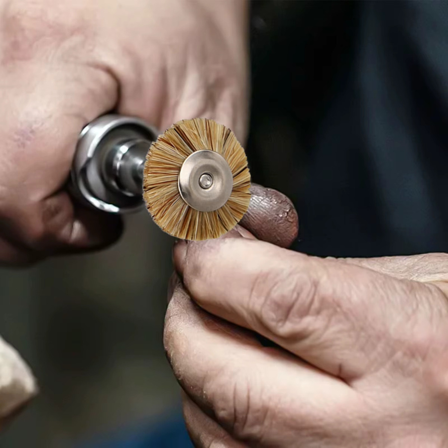 Vibratite Messingbürsten Set 18 Stück in Gold für die Metallreinigung und Rostentfernung mit Drehwerkzeugen (5 mm, 15 mm, 25 mm) - Bild 3