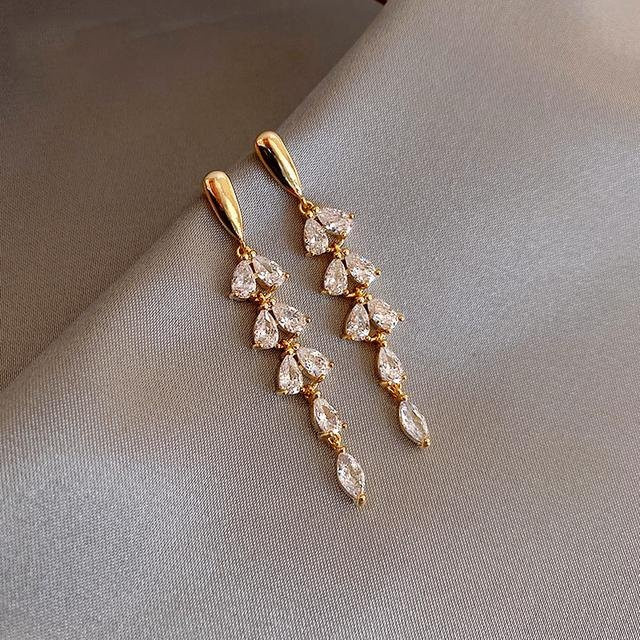 Wucifang Jewelry Ohrringe, Zirkonia, Gold, Damen - Bild 1