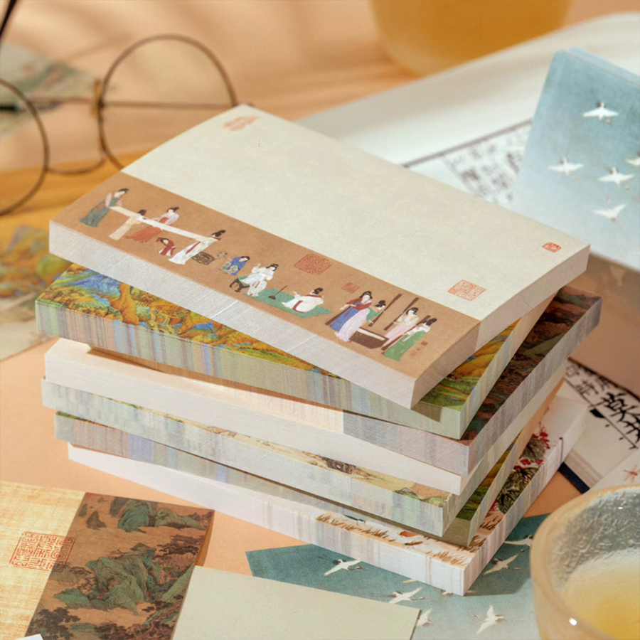 80 Blatt handgefertigtes Journaling-Papier im klassischen chinesischen Landschaftsstil für Scrapbooking und DIY-Dekoration, Mehrfarbig - Bild 3
