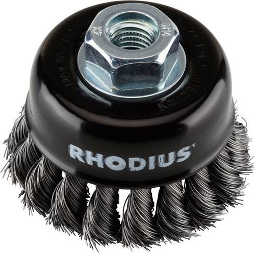 Rhodius PROline Topfbürste STBZ, gezopft für Stahl, Durchmesser: 65 cm, Höhe: 20 cm, Gewinde: M14, Schwarz - Bild 1