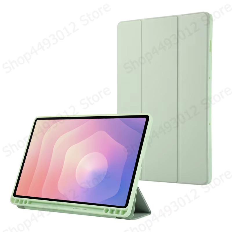 Samsung Galaxy Tab S11 Schutzhülle mit Trifold-Funktion und Stifthalter in Pink und Green - Bild 1