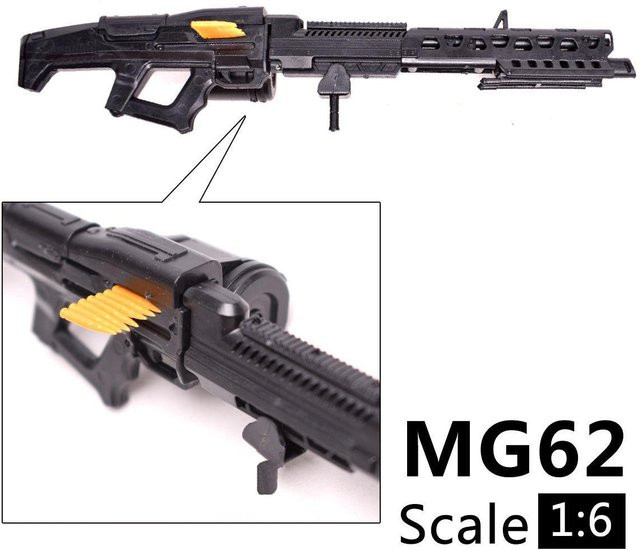 Wucifang Bags US M2 Maschinengewehr Bausteine Spielzeug, 1:6, Gelb - Bild 1