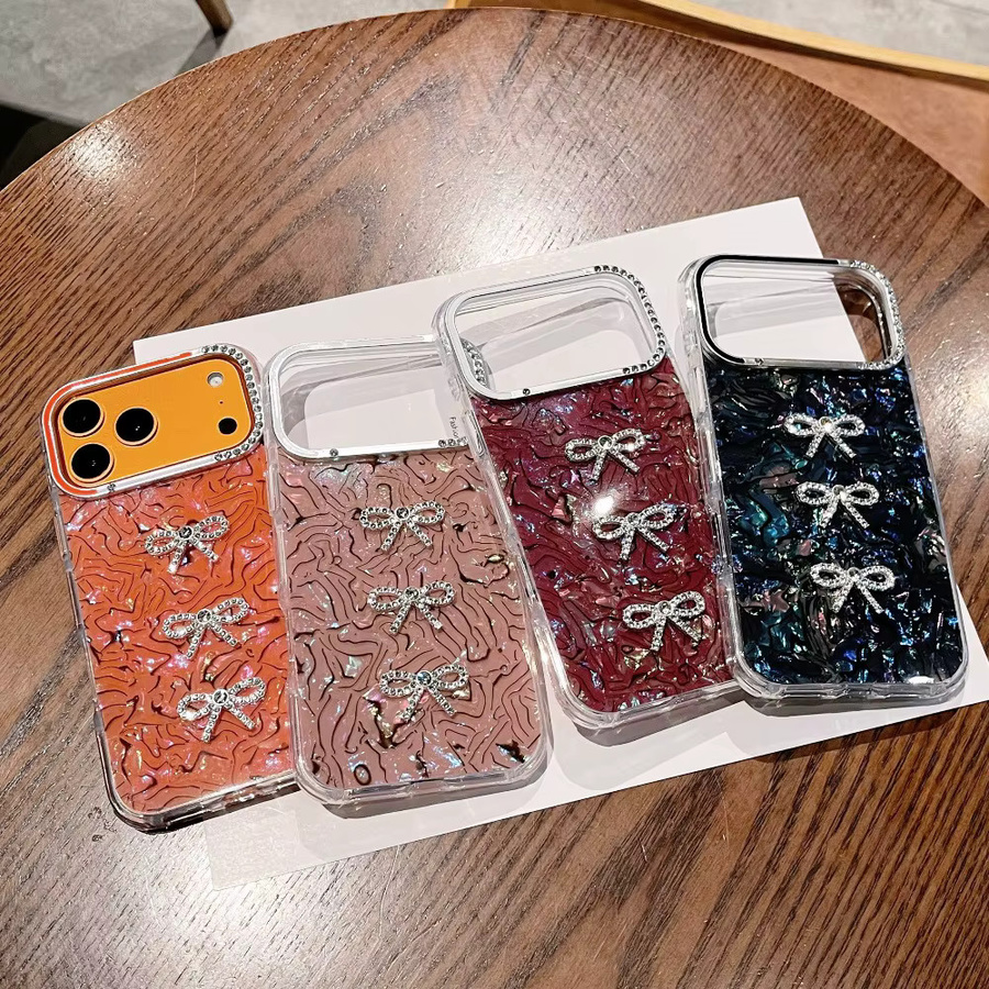 Luxus 3D Bogen Handyhülle Aurora Laser Acryl für iPhone 17 17 Air 17 Pro 17 Pro Max 16 15 14 13 in Multicolour - Bild 1