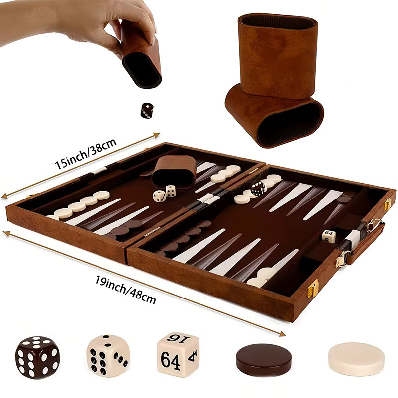 Yernea Strategiespiel, klassisches Spielset mit Klappbrett, Holz - Bild 3