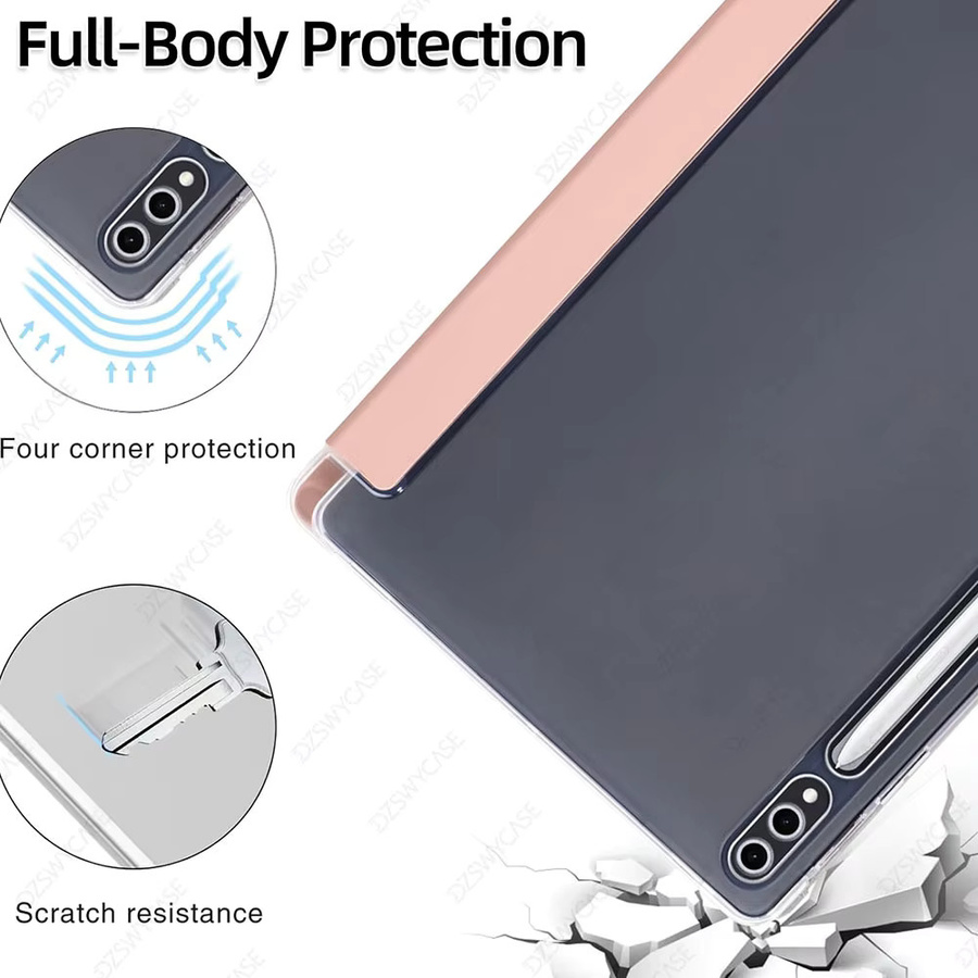 DZSWYCASE Schutzhülle für Samsung Galaxy Tab S10 Plus 2024, S9 FE Plus und S9 Plus 2023, 12,4 Zoll, ultraschlank mit Stifthalter und automatischer Sleep/Wake-Funktion, Schwarz - Bild 4