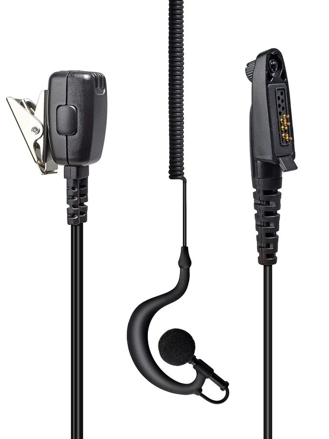 Motorola G-förmiges In-Ear Headset mit Mikrofon für Funkgeräte, Schwarz - Bild 5