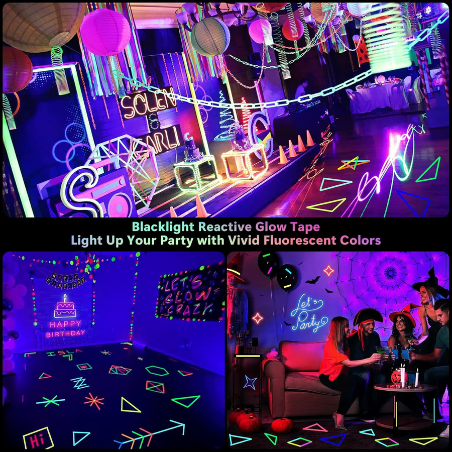 Neon Gaffer Klebeband in Multicolour für UV-Schwarzlicht und Glow-Partys - Bild 5