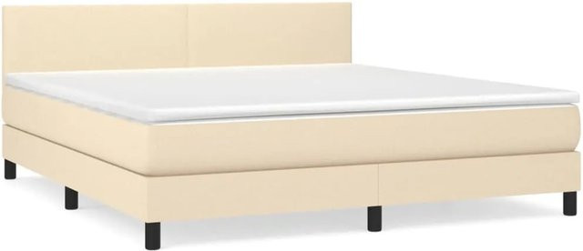 vidaXL Boxspringbett mit Matratze in Beige, Hybrid-Design mit Taschenfederkern, B/T: 160 x 200 cm - Bild 1