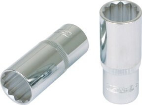 KS Tools CHROMEplus 12-kant-Stecknuss lang 1/2" in Silber - Bild 1