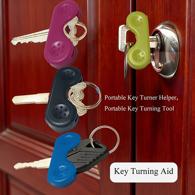 Easy Grip Key Turner drehbarer Schlüsselhalter aus Kunststoff in Rot für Senioren und Menschen mit Gelenkbeschwerden - Bild 1