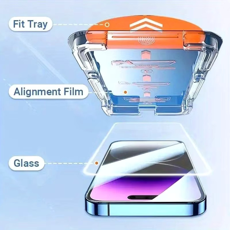 DIXSG 3-teiliges Displayschutz-Set für iPhone 17 16 15 14 13 12 11 Pro Max Plus in Transparent, luftstaubfreie und einfache Installation aus Glas - Bild 2