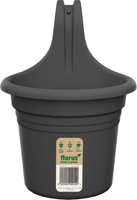 Florus Balkon-Hängetopf Mediterran Single Anthrazit B: 18 cm, H: 26,2 cm, T: 24 cm - Bild 1