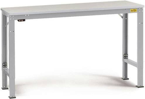 Manuflex LU7103.9006 ESD Universal Arbeitstisch mit Kautschukplatte in Silber/Grau, B/T/H: 175 x 120 x 72,2-102,2 cm - Bild 1