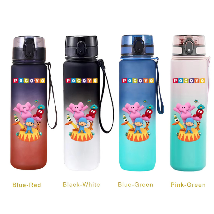 Pocoyo Auslaufsicherer Trinkbecher mit Klappverschluss, Tragbarer Wasserbecher für Outdoor und Schule, 650 ml, Multicolour - Bild 3