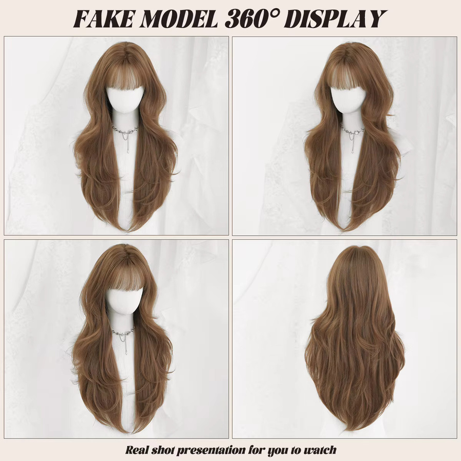 7JHH WIGS Perücke, honigbraun, lang, gerade, geschichtet, Damen - Bild 3