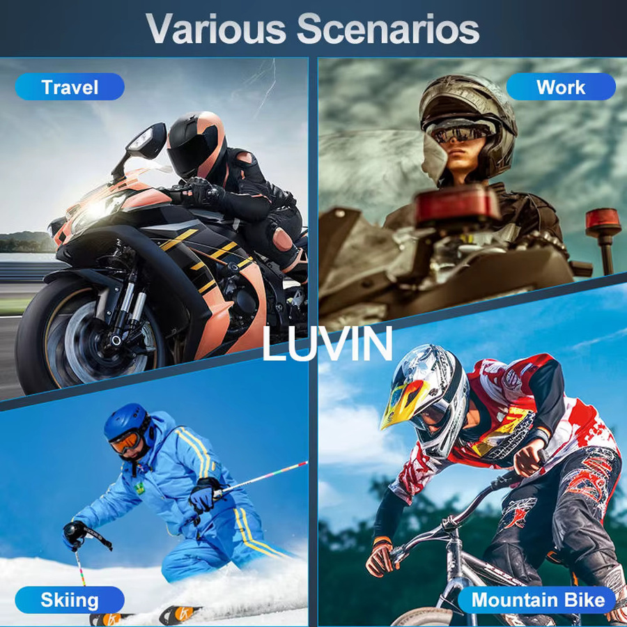 Freedconn LUVIN S1 Bluetooth 5.3 Motorradhelm-Headset in Schwarz mit In-Ear Kopfhörern und kabelloser Stereo Intercom Freisprecheinrichtung - Bild 5