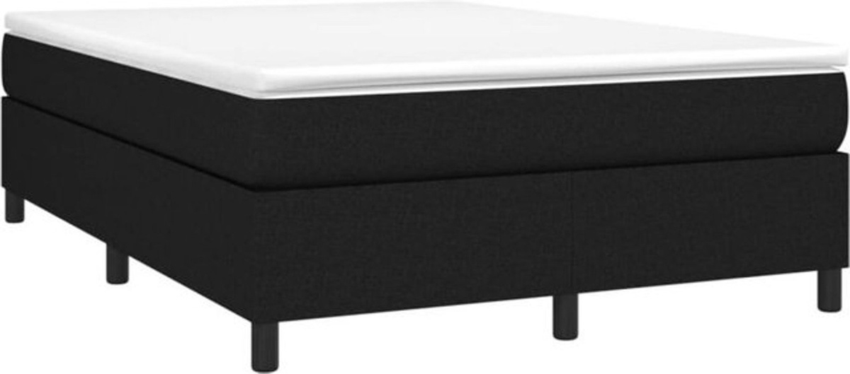 Vidaxl Boxspringbett mit Matratze in Schwarz aus Stoff, B/T/H: 140 x 200 cm - Bild 1